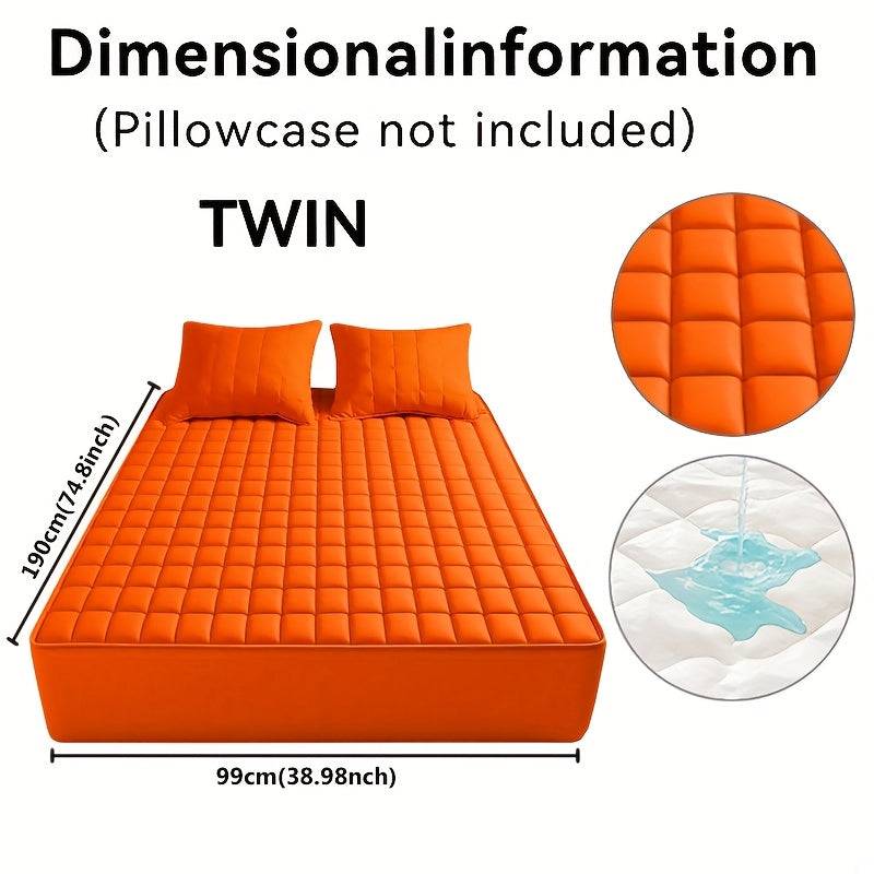 Waterproof Quilted Mattress Cover – Soft Dustproof Bedding Protector for Home, Guest Room & Hotel