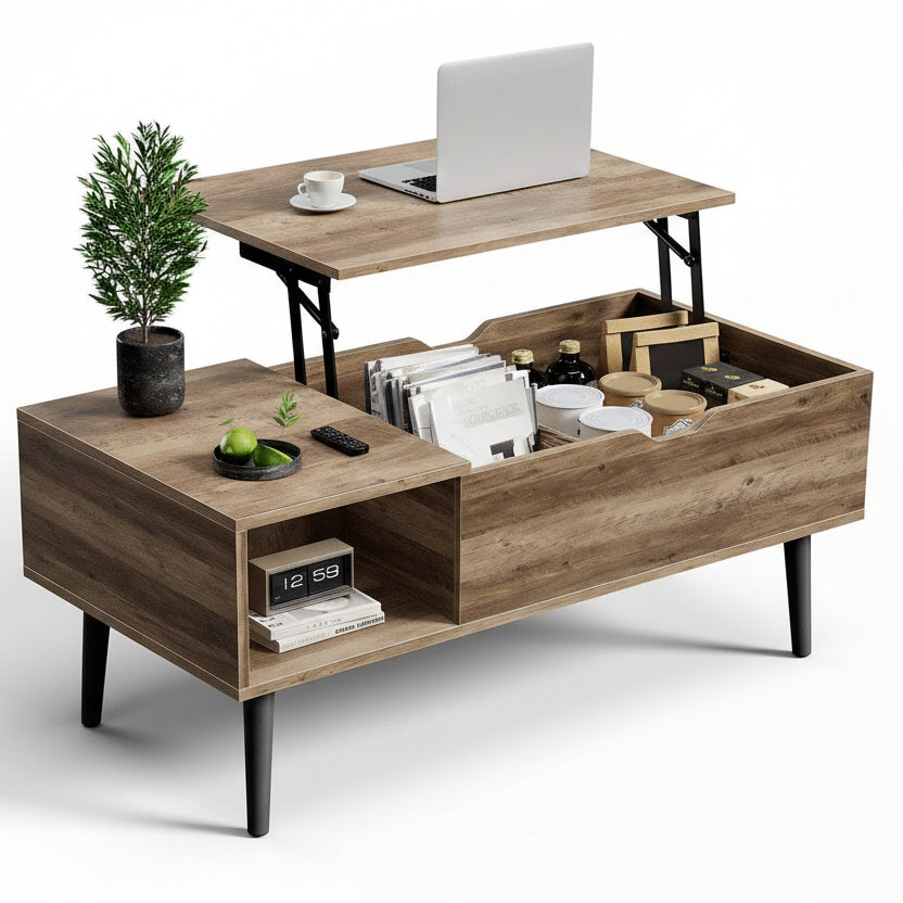 Lift Top Coffee Table With Storage And Shelves Design