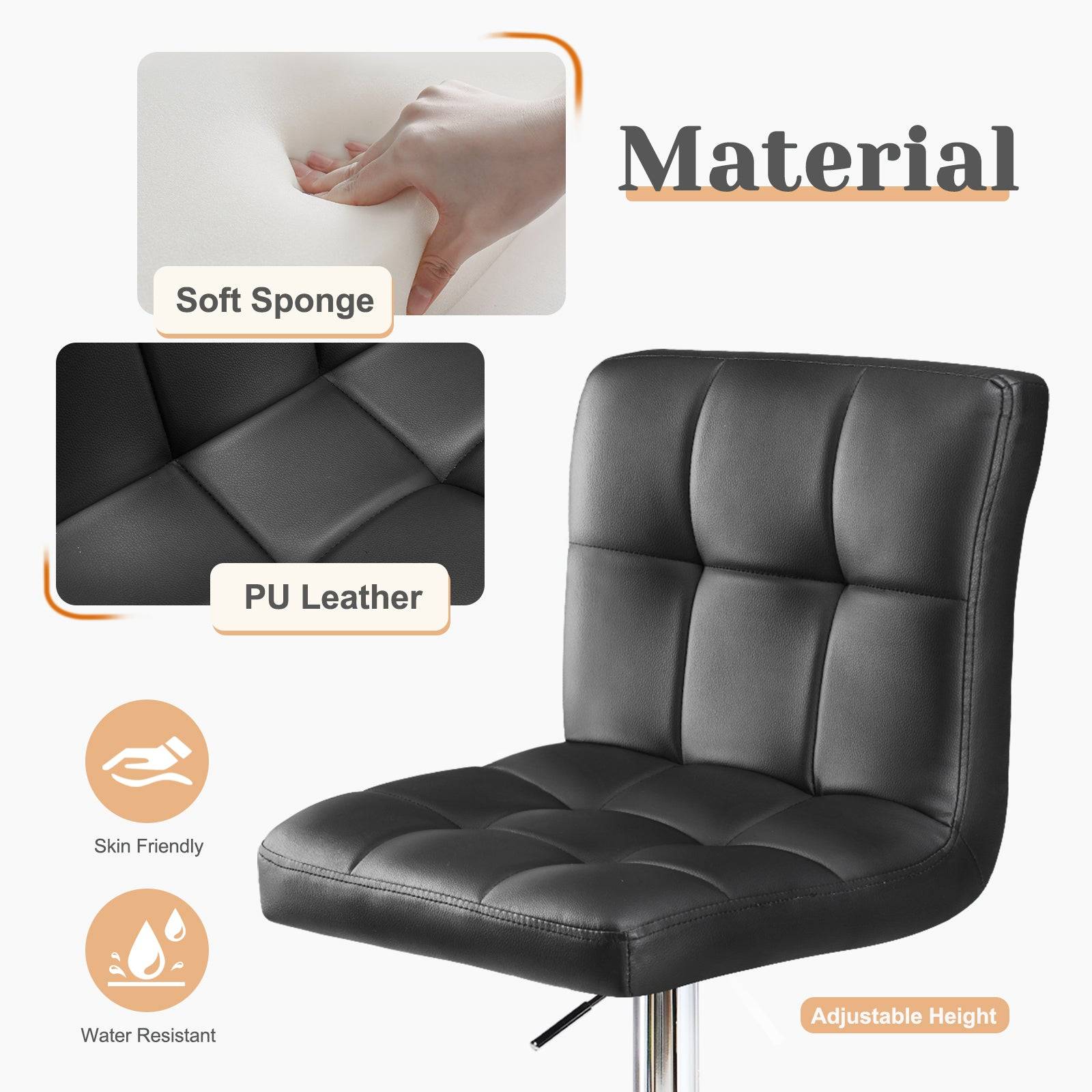 Adjustable Bar Stools with Backrest 2 Pack