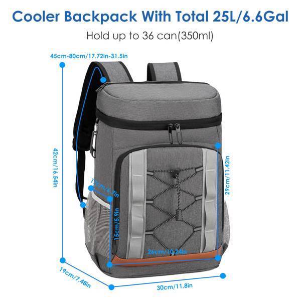 Leakproof Insulated Cooler Backpack 25L with Bottle Opener