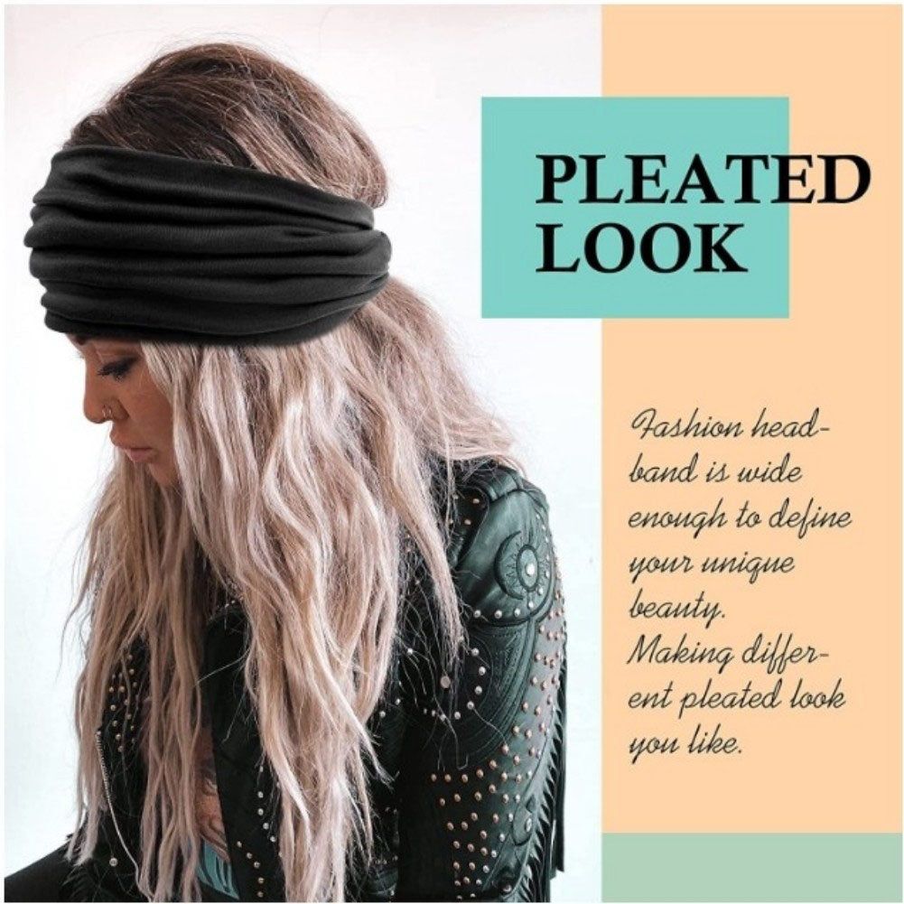 Women Elastic Sports Headbands 5 Pack for Yoga Running