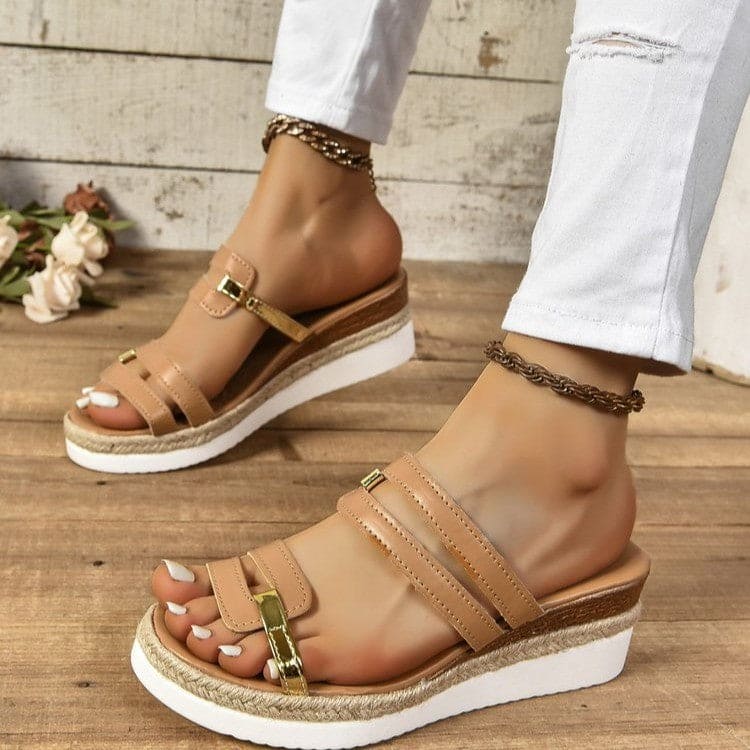 Fashion Summer Outdoor Hemp Heel Sandals - PMMNAPOLES