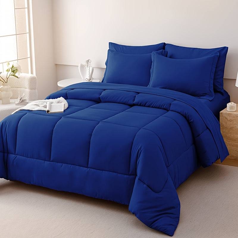 Luxury Bedding Set 5/7-Piece – Soft Microfiber Comforter, Sheets & Pillowcases for Queen/King Beds