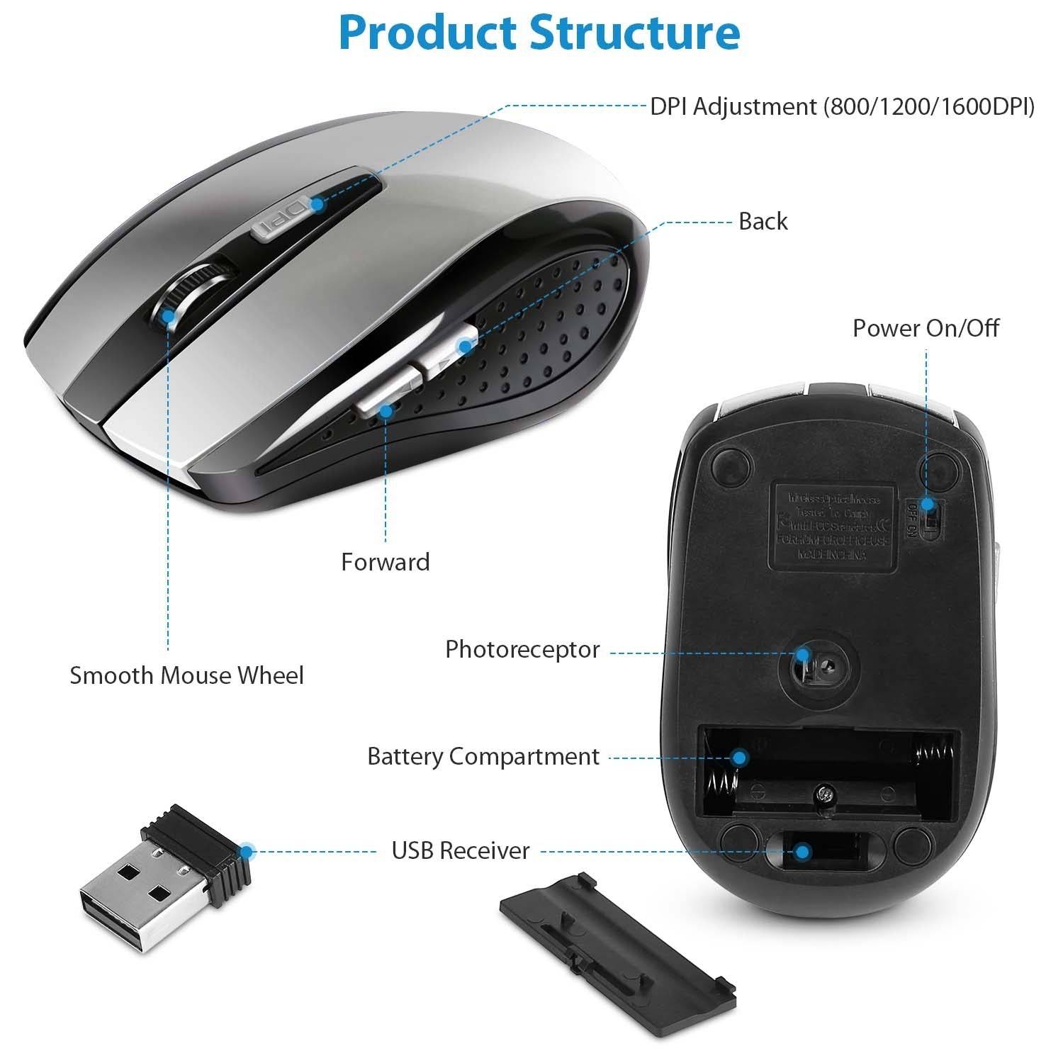 Wireless Gaming Mouse with Ergonomic DPI Control