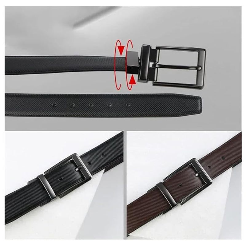 Reversible Leather Belt for Women Brown and Black