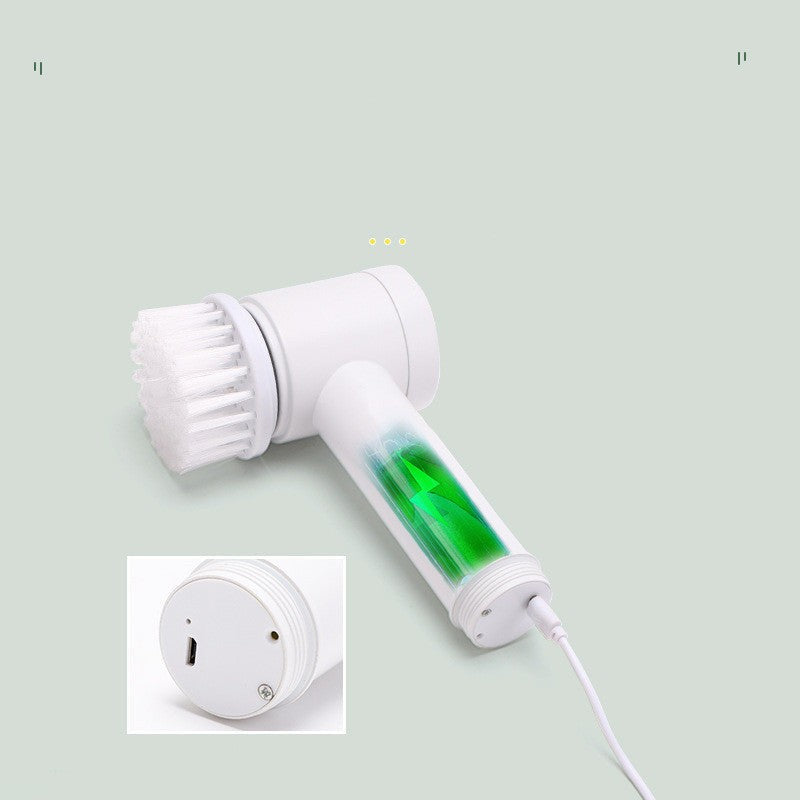 Household Electric Cleaning Brush Rechargeable Kitchen Scrubber with Multiple Brush Heads