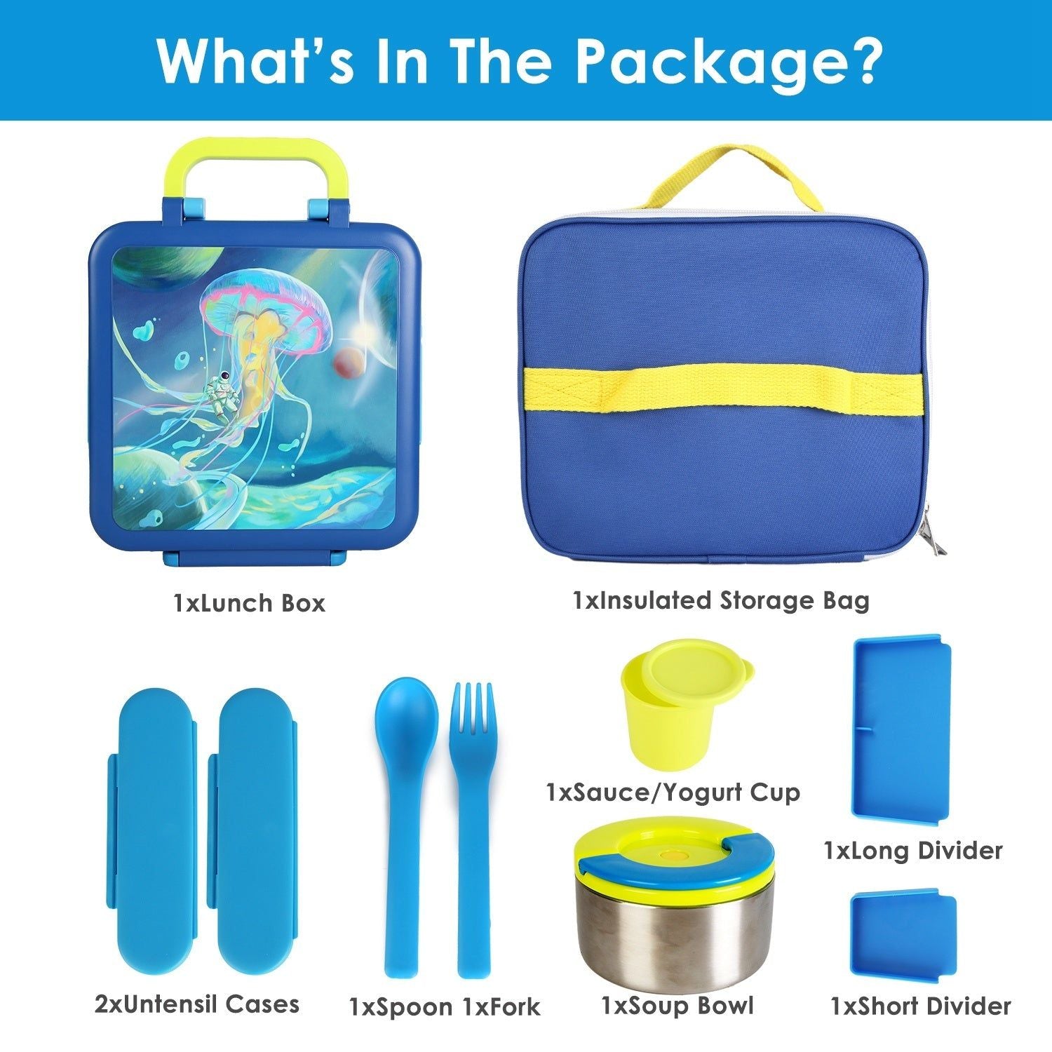Kids Thermal Lunch Box With Insulated Storage Bag Set