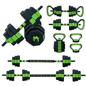 4-in-1 adjustable kettlebell and dumbbell set 66lb/88lb, barbell and push-up stand for home and gym workouts