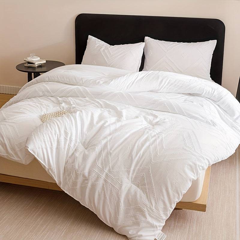Boho Diamond Quilt Set 3-Piece – Lightweight Microfiber Comforter & Pillowcases for All Seasons