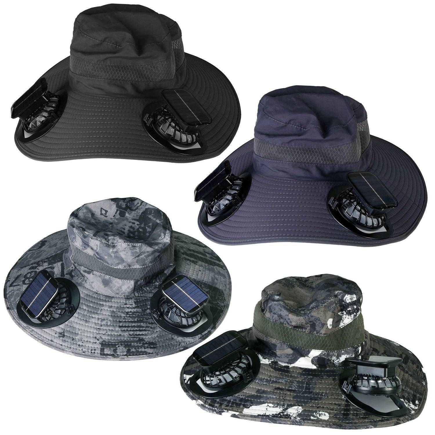 Wide Brim Sun Hat with Solar Fans and UPF50 Protection