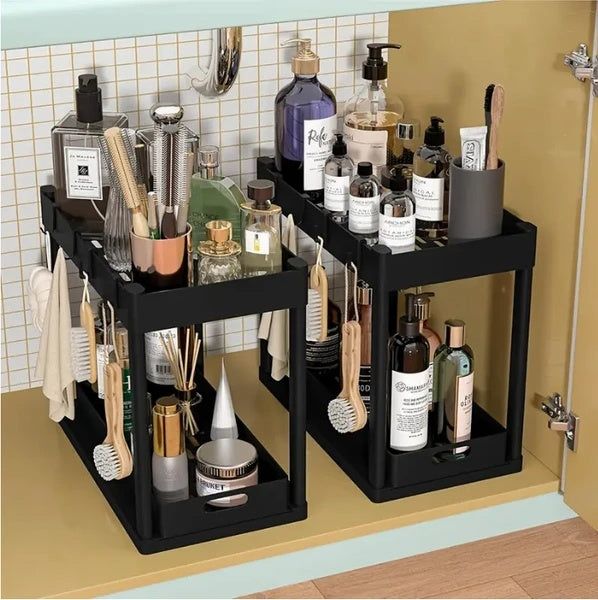 Under Sink Organizer Adjustable Shelf Cabinet Rack
