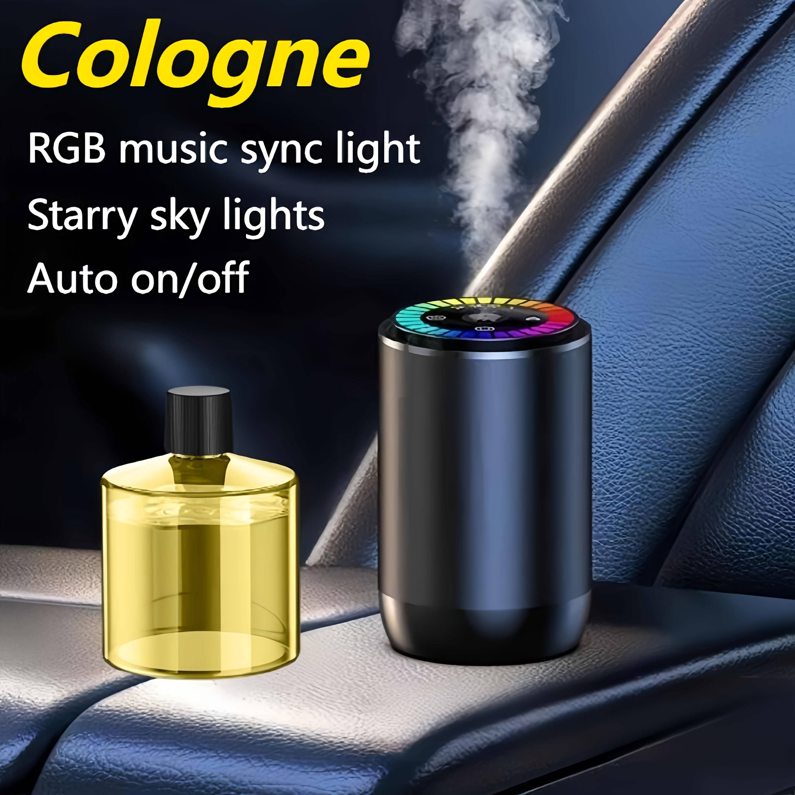 Smart Car Air Freshener with Dynamic Light Show & Starry Sky Mode Essential Oil Diffuser with Adjustable Fragrance Intensity Long-Lasting French Cologne Scent