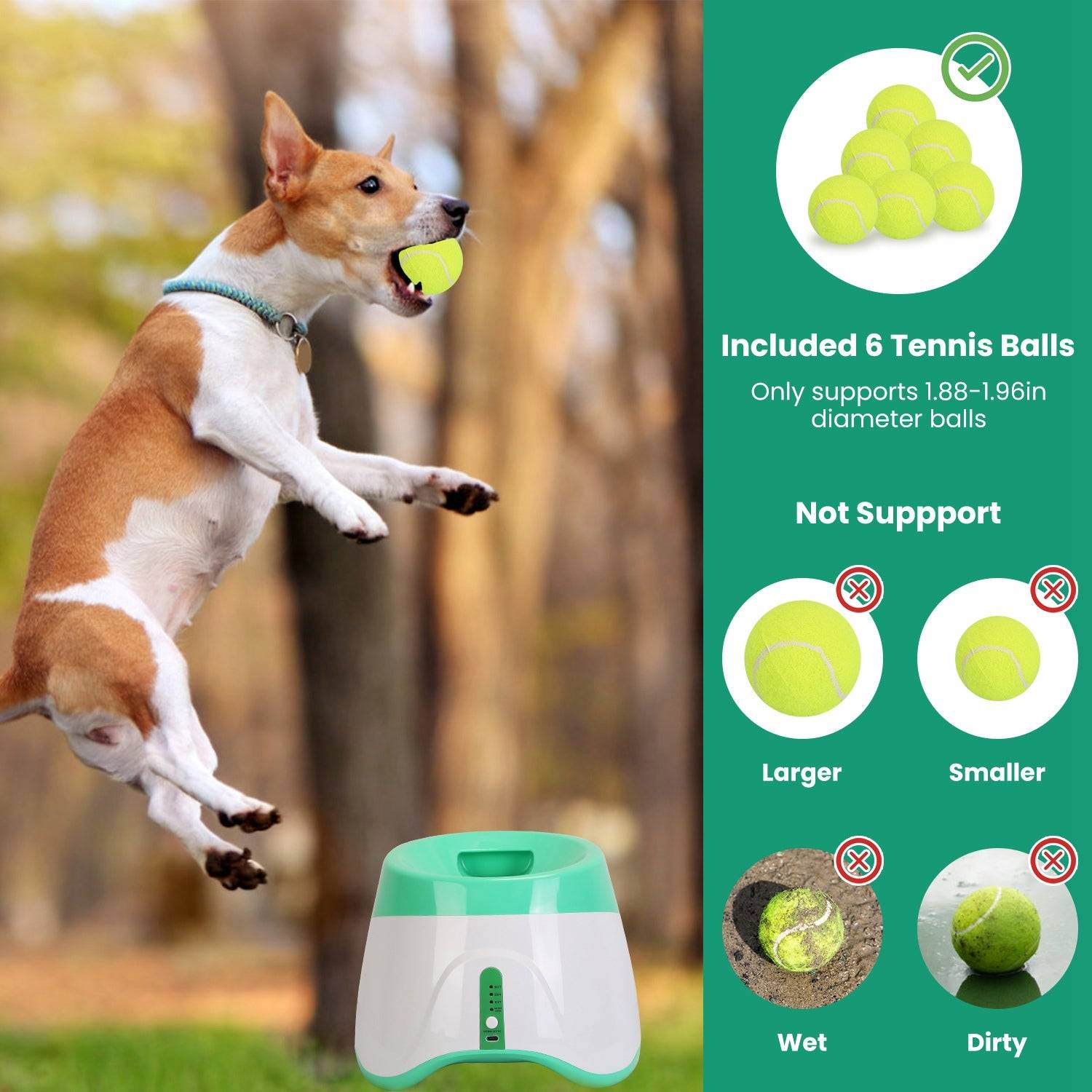 Automatic Dog Ball Launcher with 6 Balls
