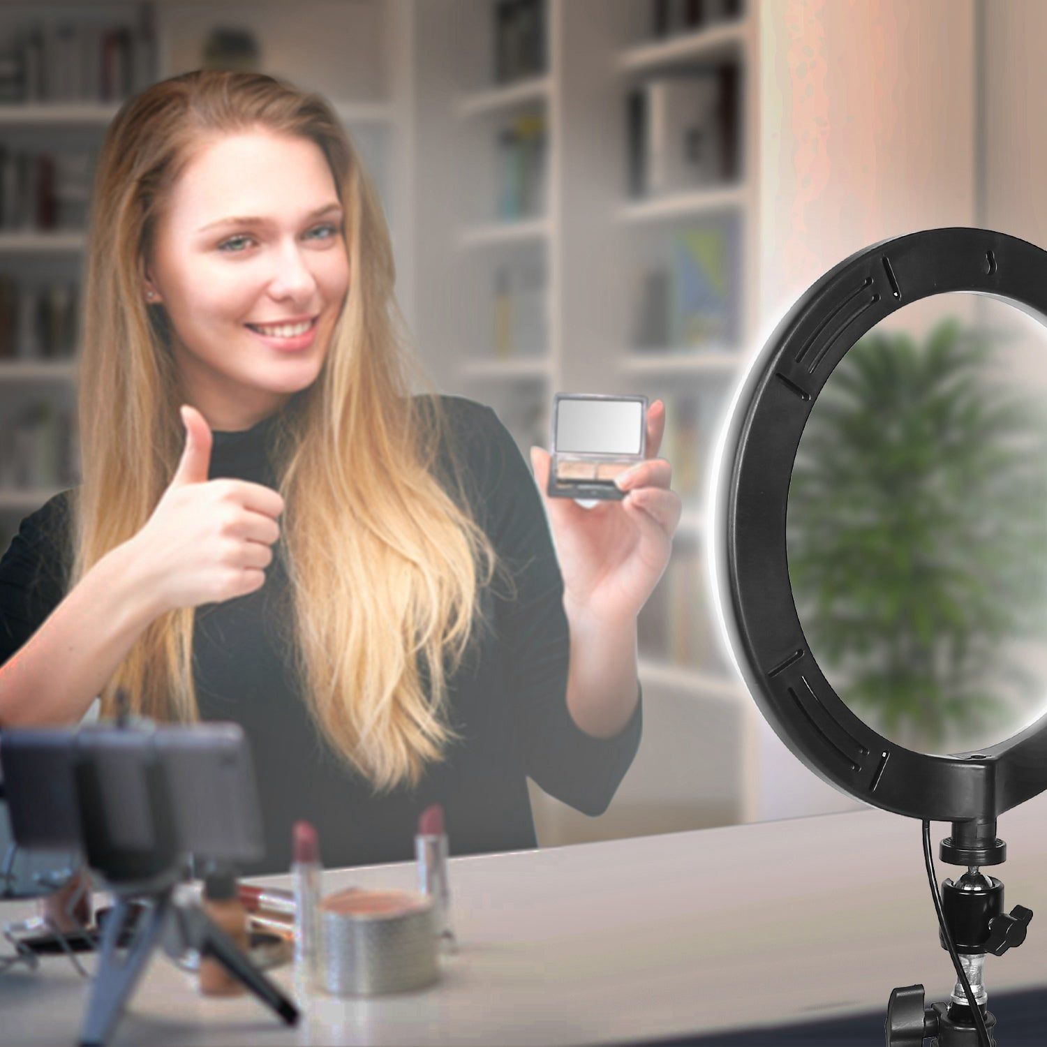 10in LED Ring Light with Tripod Stand and Phone Holder