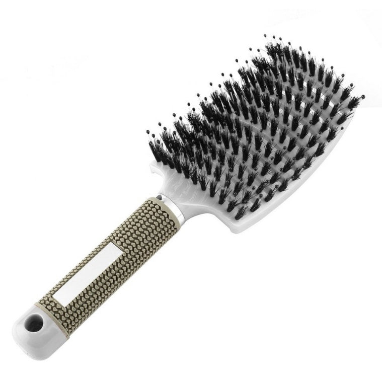 Bristle and Nylon Hair Brush with Massage and Soft Handle