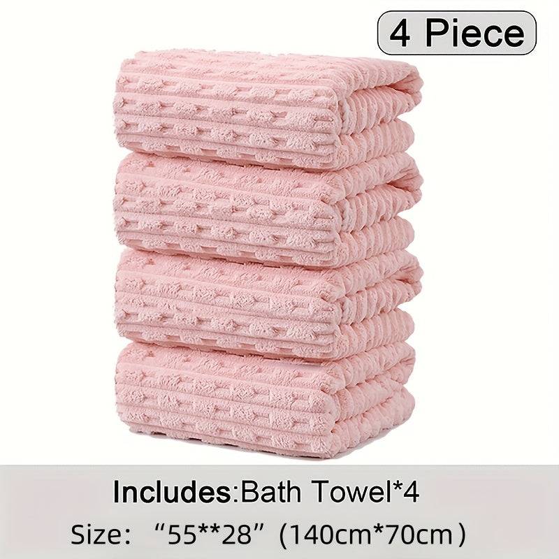 4-Pack Waffle Weave Bath Towels Super Soft & Quick-Dry Microfiber for Adults Durable Towels for Daily or Travel Use