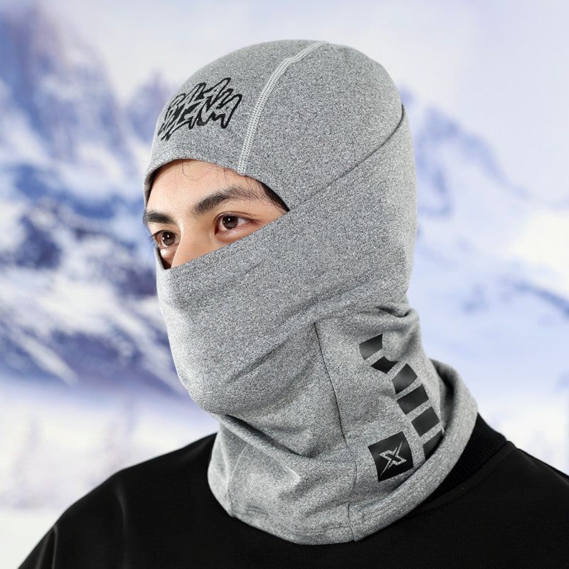 Velvet Ski Head Cover Windproof Protective Mask Polyester Spandex Blend for Men and Women Outdoor Sports