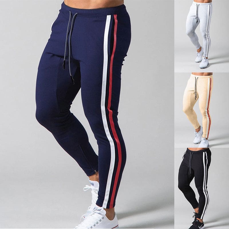 Men's Tight Trousers, Sports And Leisure, Sweat-absorbent, Zipper, And Feet Pants New - PMMNAPOLES