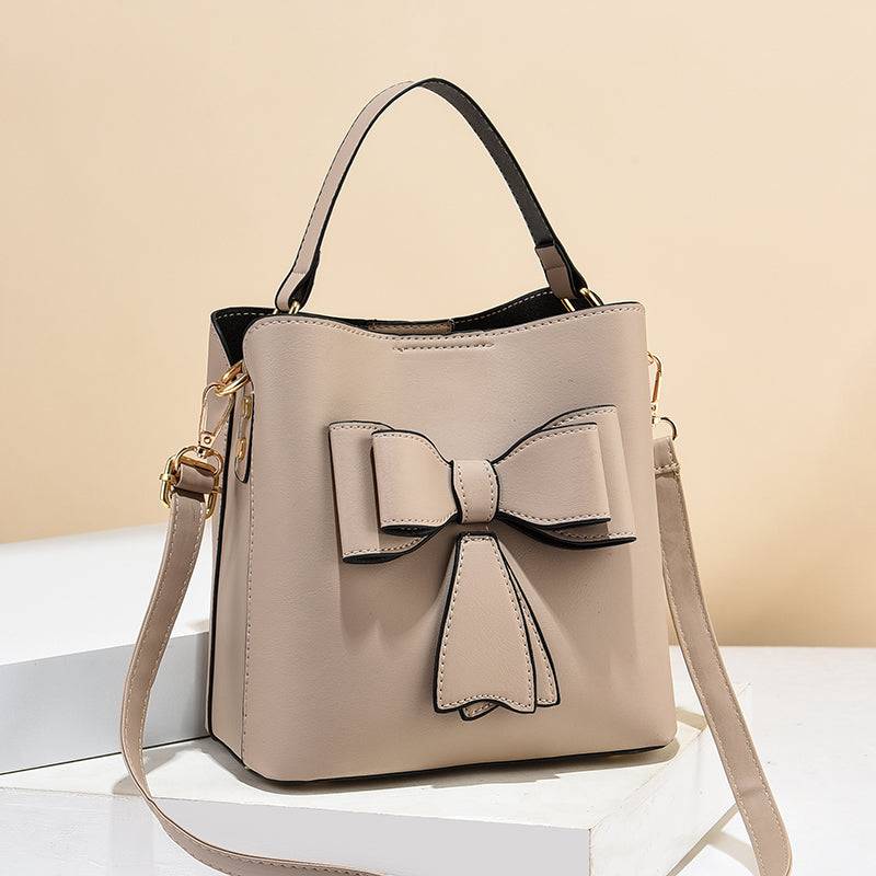 Women Bow Bucket Crossbody Bag Large Capacity