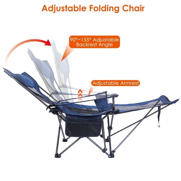 Foldable Camping Chair with Armrests and Cup Holder