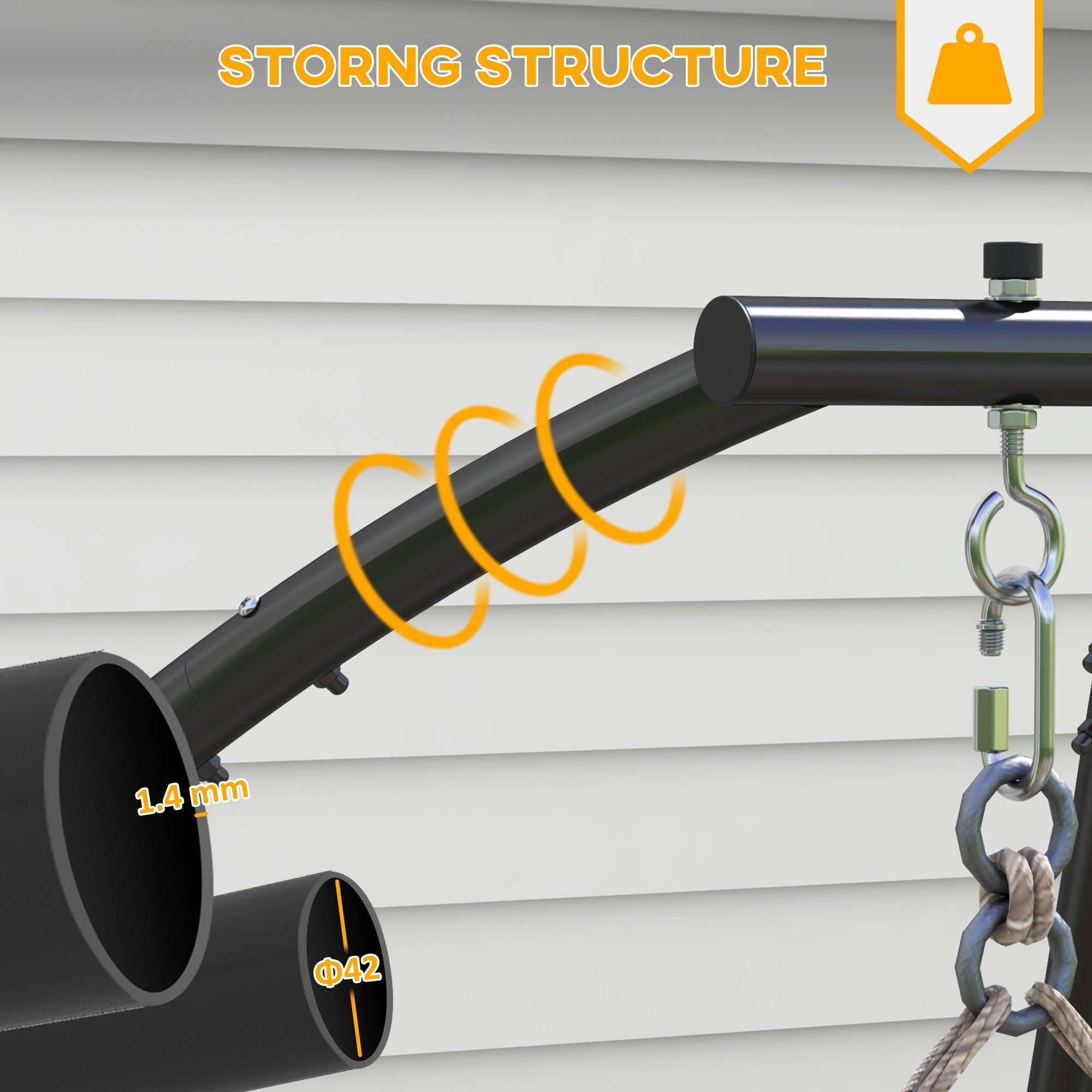 Metal Hammock Chair Stand for Indoor and Outdoor Use