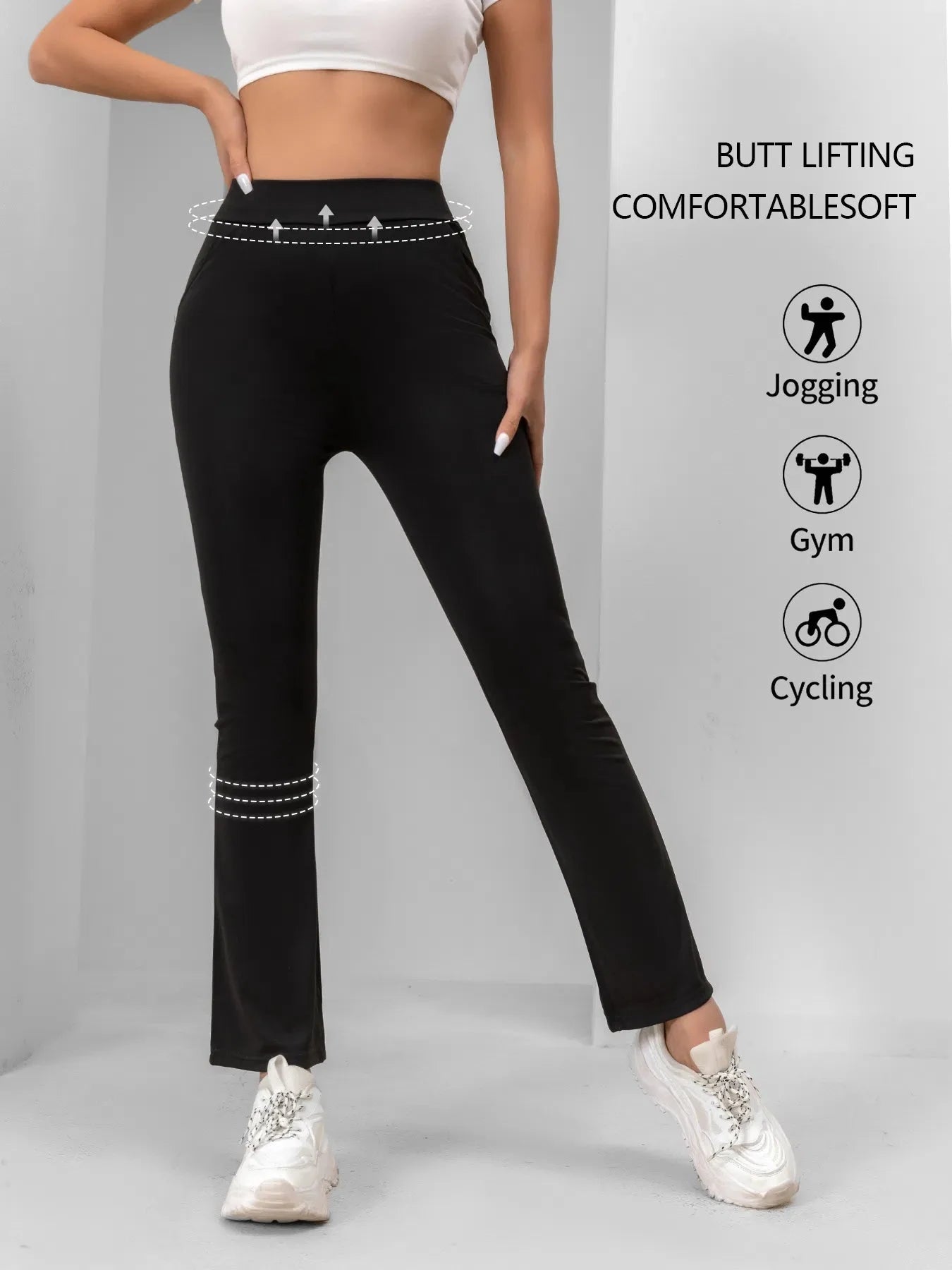 4 Pack High Waisted Flare Leggings Set
