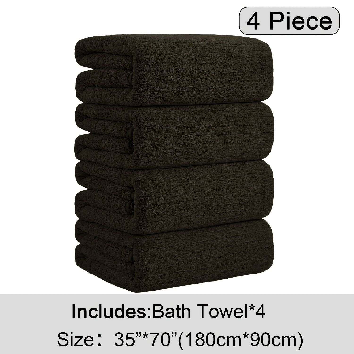 4-Pack Oversized Bath Towels Set 35"x70" XL Microfiber Towels Quick-Dry, Soft & Absorbent for Family or Hotel Use