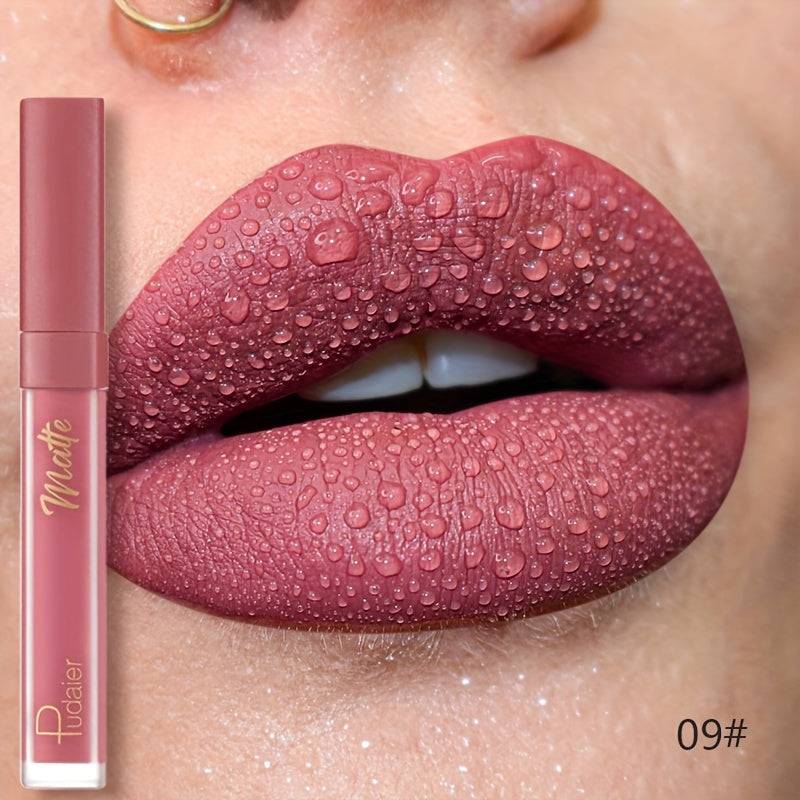 3-Pack Lip Glaze Set Long-Lasting Velvet Matte Finish Waterproof Smudge-Proof Lightweight Lip Stain for Daily Makeup
