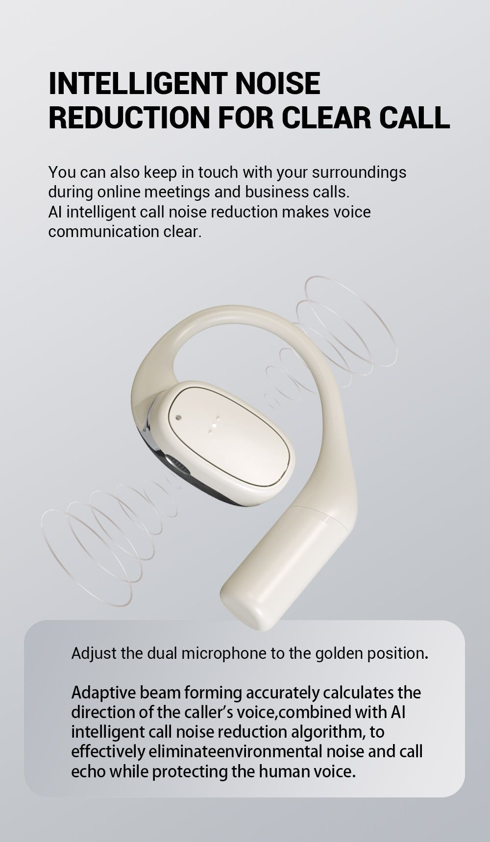 OWS Wireless Earbuds Open Ear Sports Design