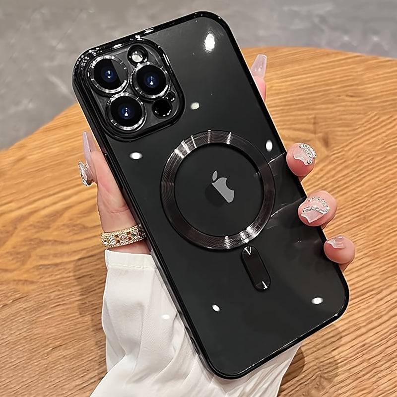 Magnetic Slim Phone Case with Full Camera Protection Metal Plating Design for iPhone 16–11 Series