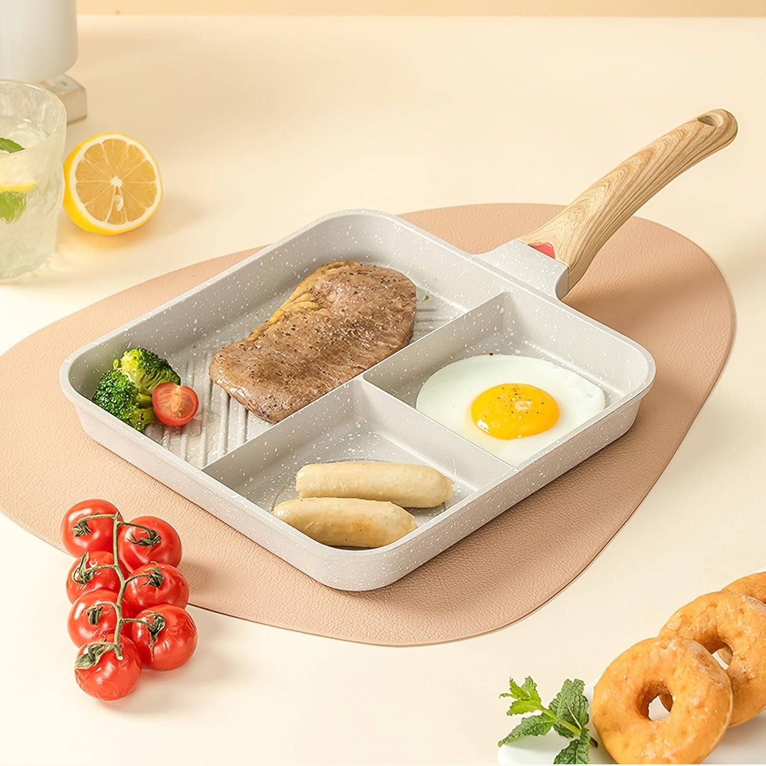 Nonstick Square Grill Pan for Stovetops Large Cooking Surface Skillet for Eggs, Steak & Bacon Durable for Indoor & Outdoor Grilling