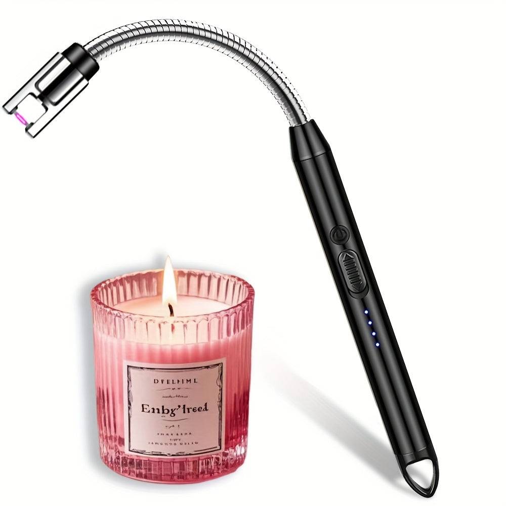 USB Rechargeable Arc Lighter Compact Electric Igniter with Long-Lasting 170mAh Battery Smart Fire Starter for Candles, BBQ & Camping