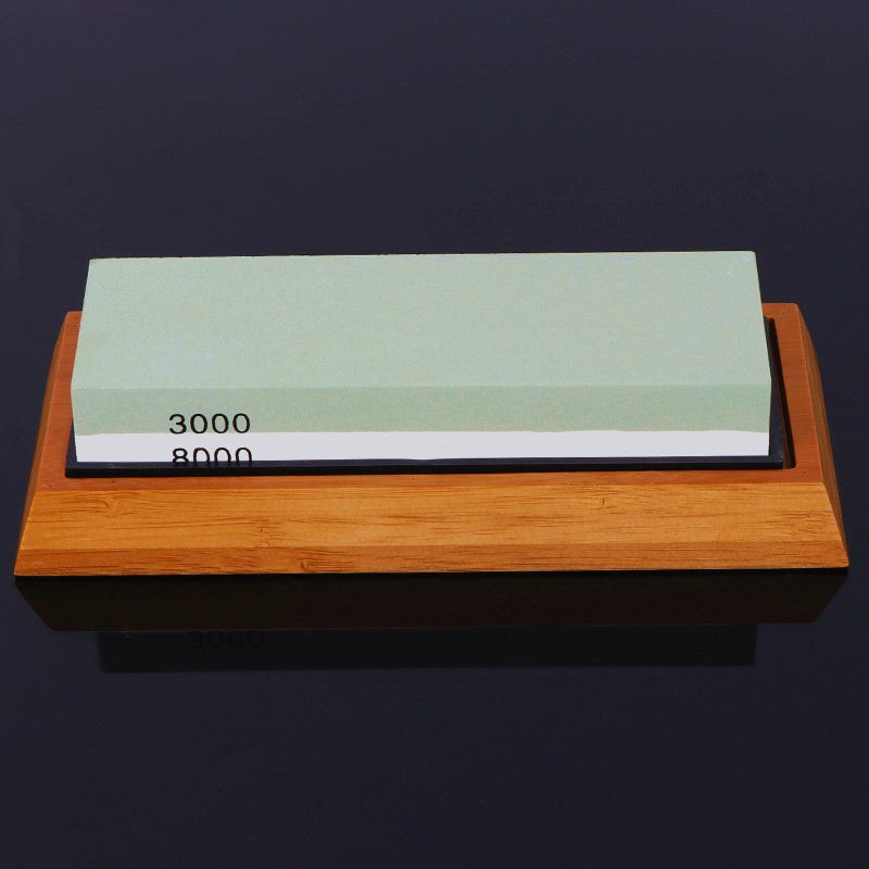 Kitchen Whetstone Set 3000/8000 Grit White Corundum Sharpening Stone with Bamboo Base and Accessories