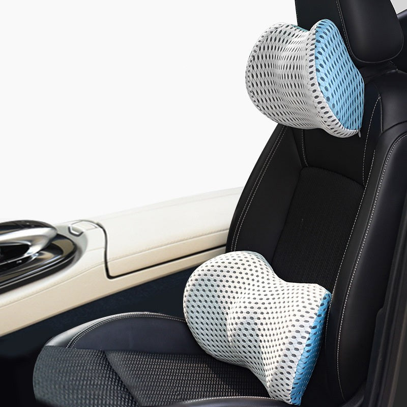 Ergonomic Car Seat Cushion Memory Foam Headrest Lumbar Set