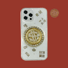 Diamond Dollar Turnplate Phone Case Luxury Designe - PMMNAPOLES