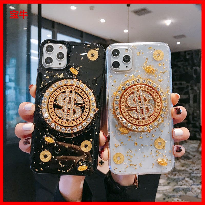 Diamond Dollar Turnplate Phone Case Luxury Designe - PMMNAPOLES