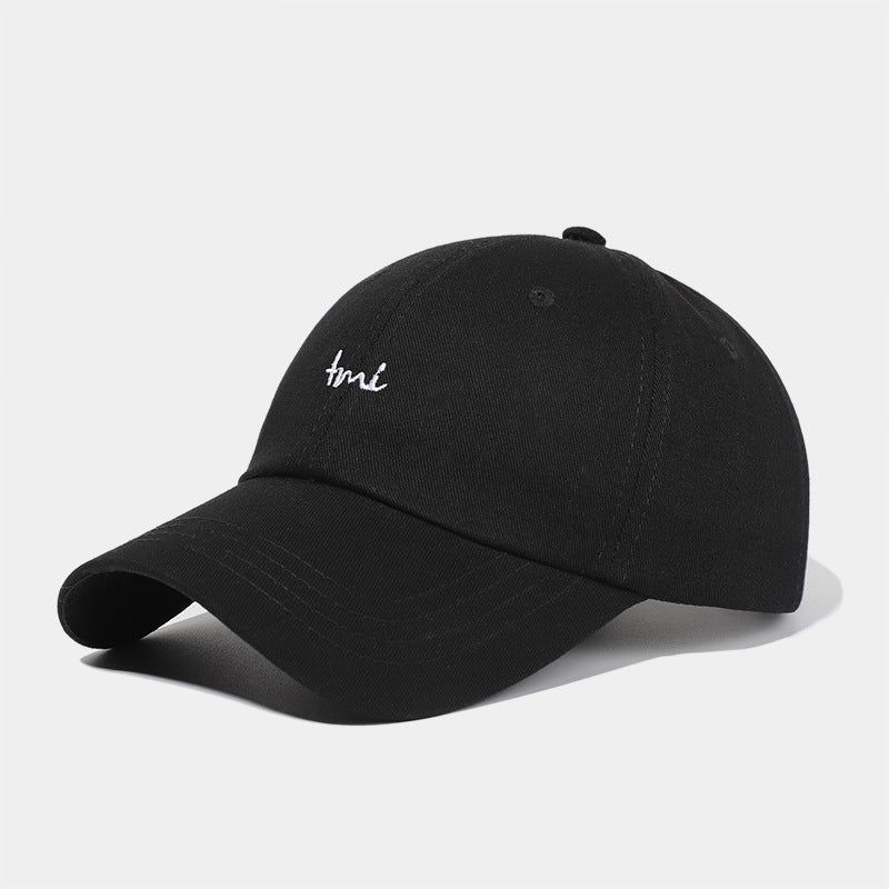 Unisex Baseball Cap Cotton Plain Weave Adjustable Hat with Letter Embroidery Casual All-Match Style