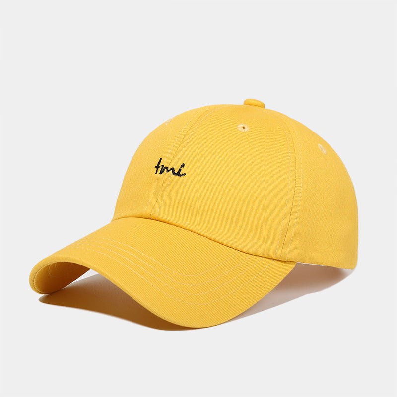 Unisex Baseball Cap Cotton Plain Weave Adjustable Hat with Letter Embroidery Casual All-Match Style