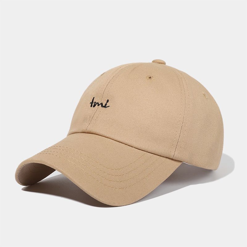 Unisex Baseball Cap Cotton Plain Weave Adjustable Hat with Letter Embroidery Casual All-Match Style