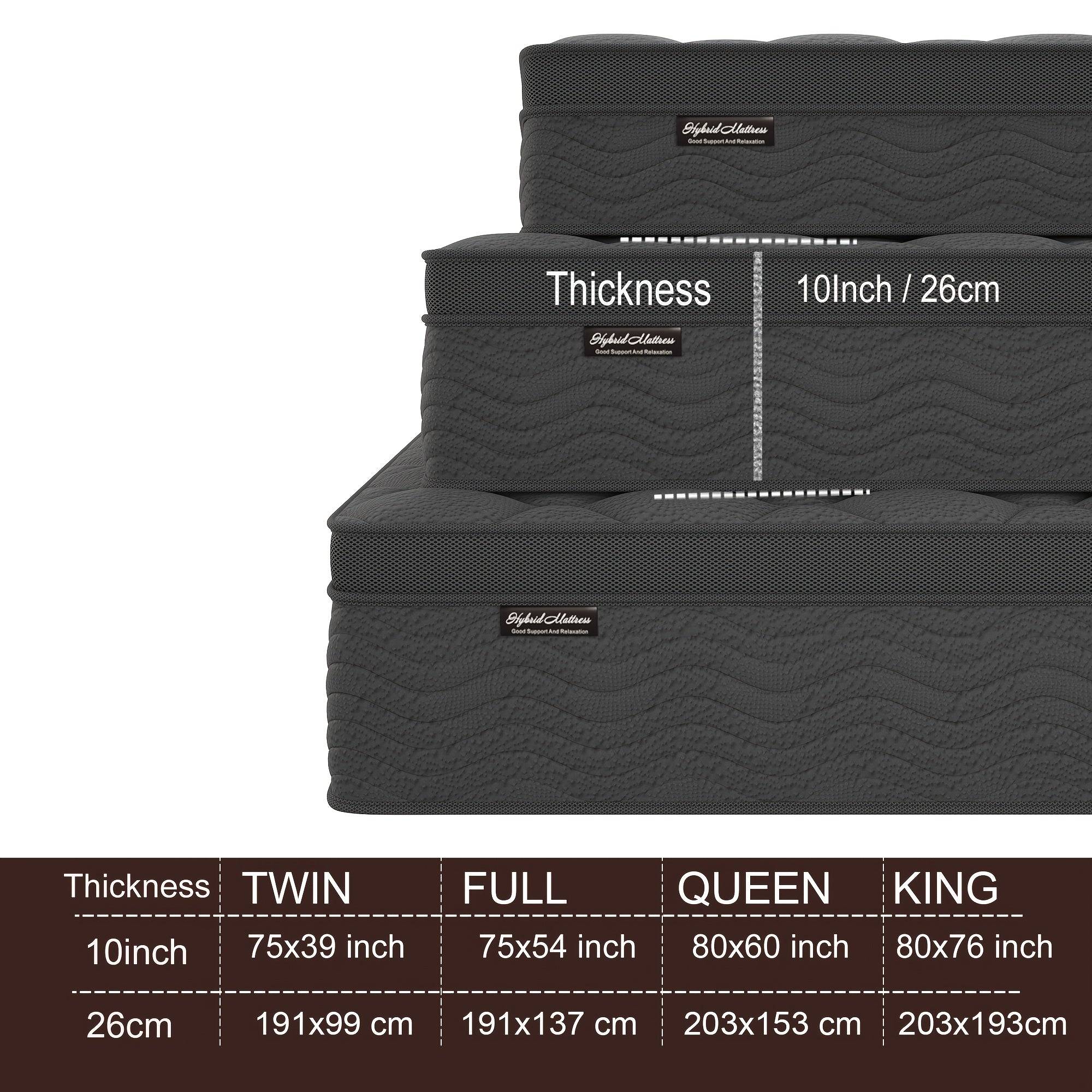 0/12 Inch Memory Foam Mattress Full or Queen Size with Pocket Springs Medium Firm Ergonomic Design & Grey Quilted Cover for Luxurious Home Comfort