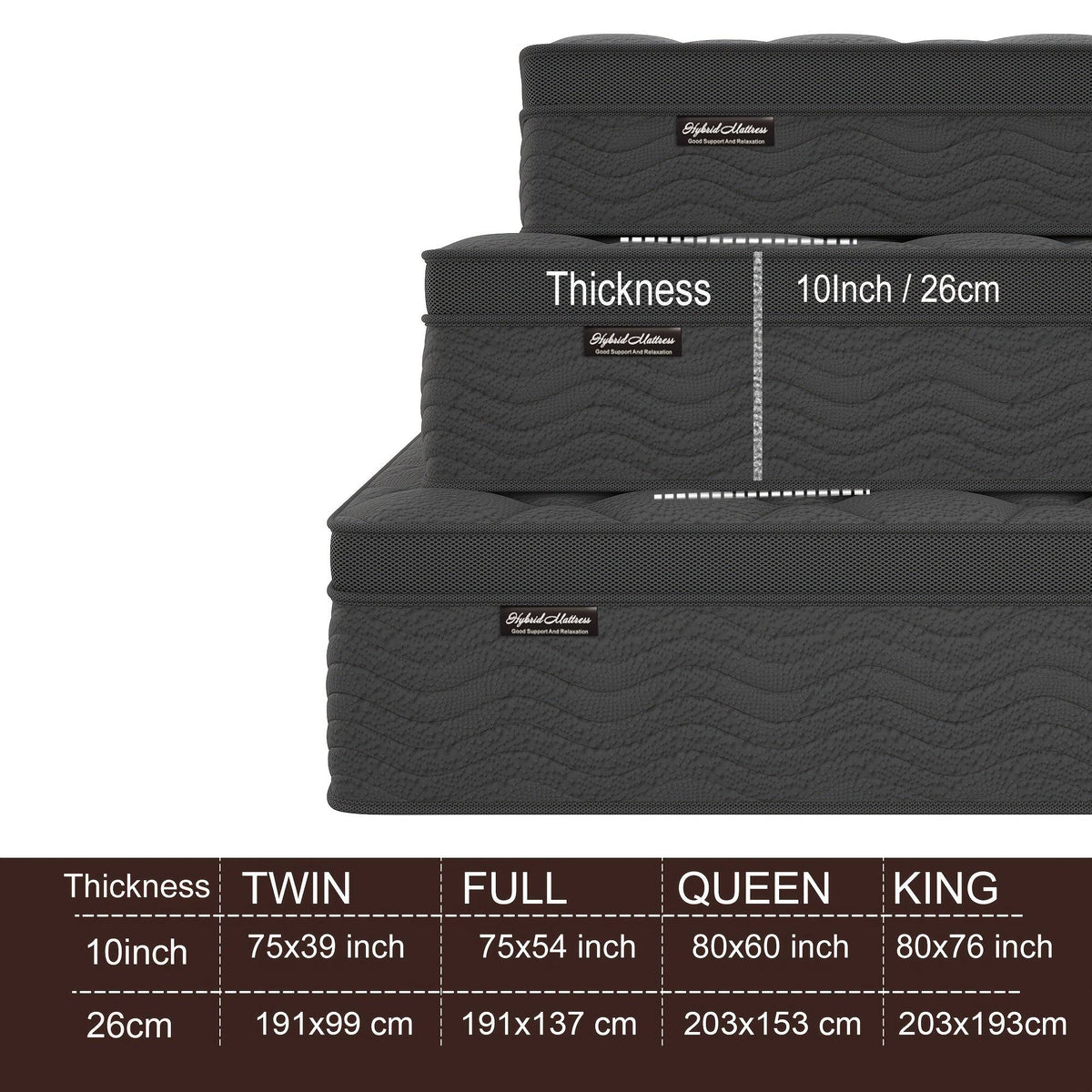 0/12 Inch Memory Foam Mattress Full or Queen Size with Pocket Springs Medium Firm Ergonomic Design & Grey Quilted Cover for Luxurious Home Comfort