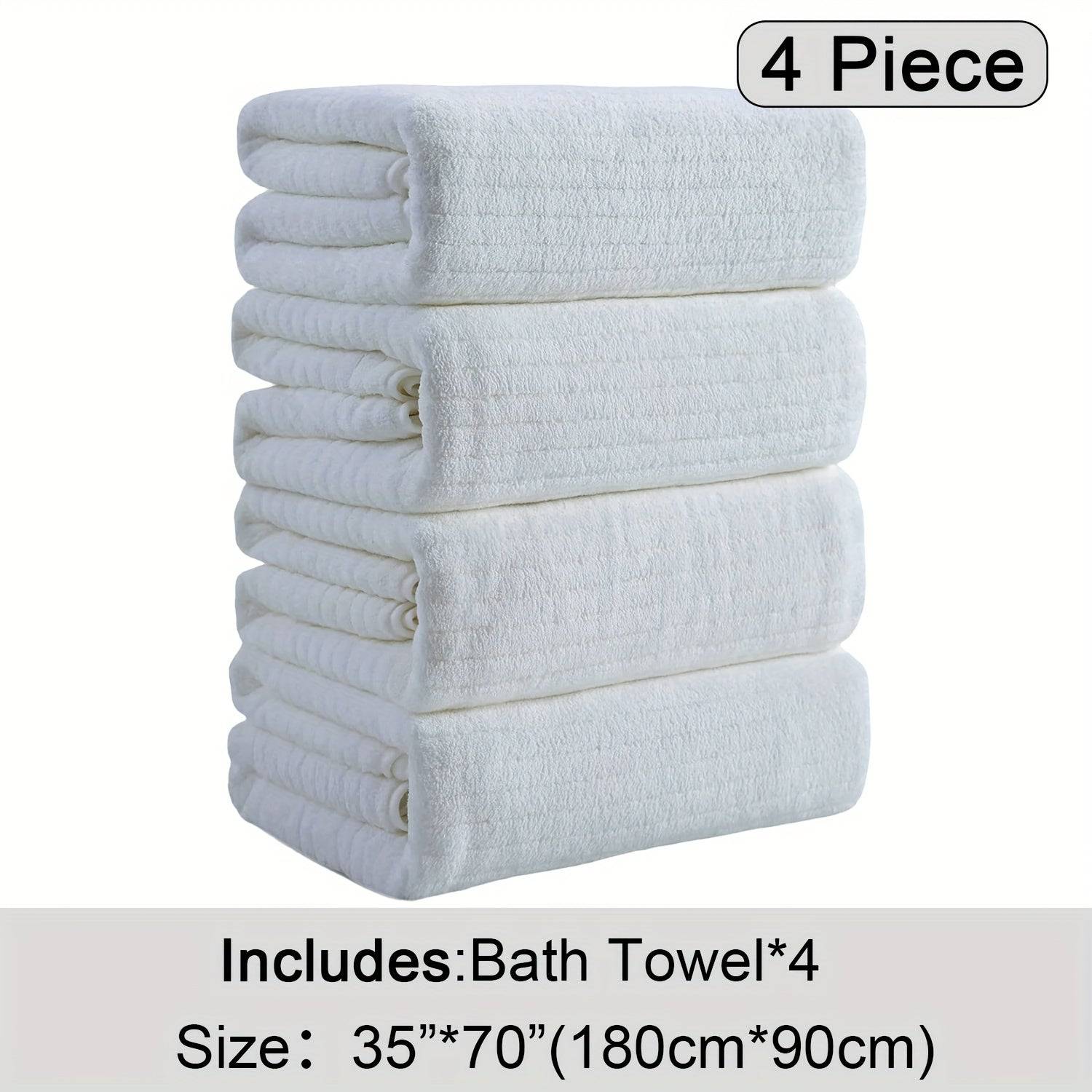 4-Pack Oversized Bath Towels Set 35"x70" XL Microfiber Towels Quick-Dry, Soft & Absorbent for Family or Hotel Use