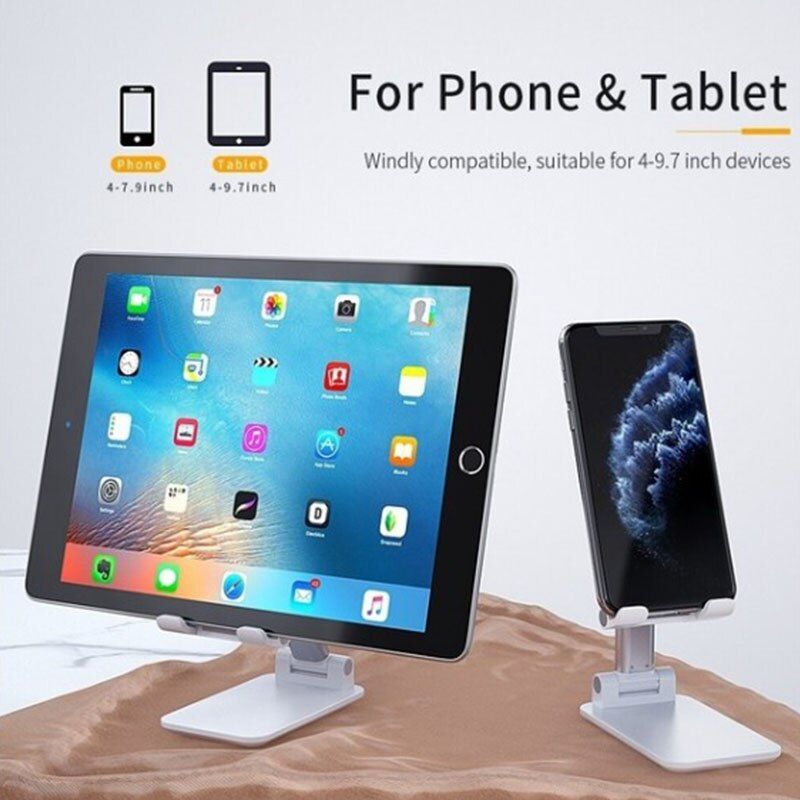 Adjustable Metal Desktop Phone Stand for Phones and Tablets