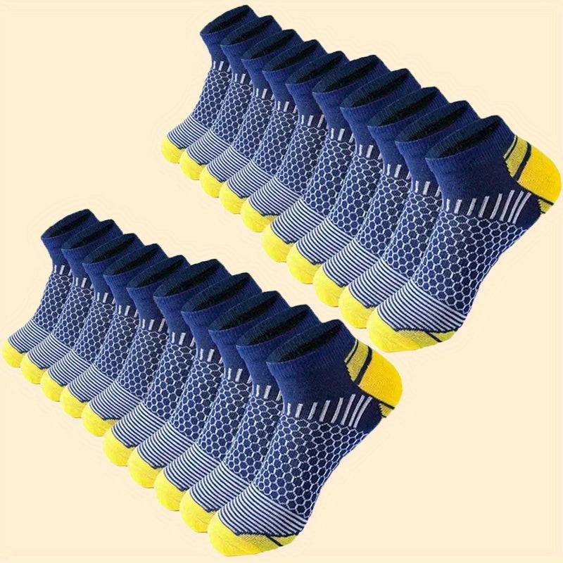 20/60 Pairs Men’s Low-Cut Crew Socks, Breathable Sweat-Absorbing All-Season Cotton Socks for Running, Training & Everyday Wear
