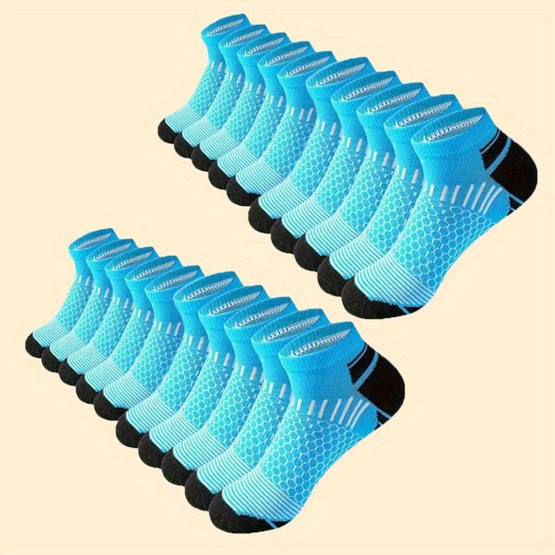 20/60 Pairs Men’s Low-Cut Crew Socks, Breathable Sweat-Absorbing All-Season Cotton Socks for Running, Training & Everyday Wear