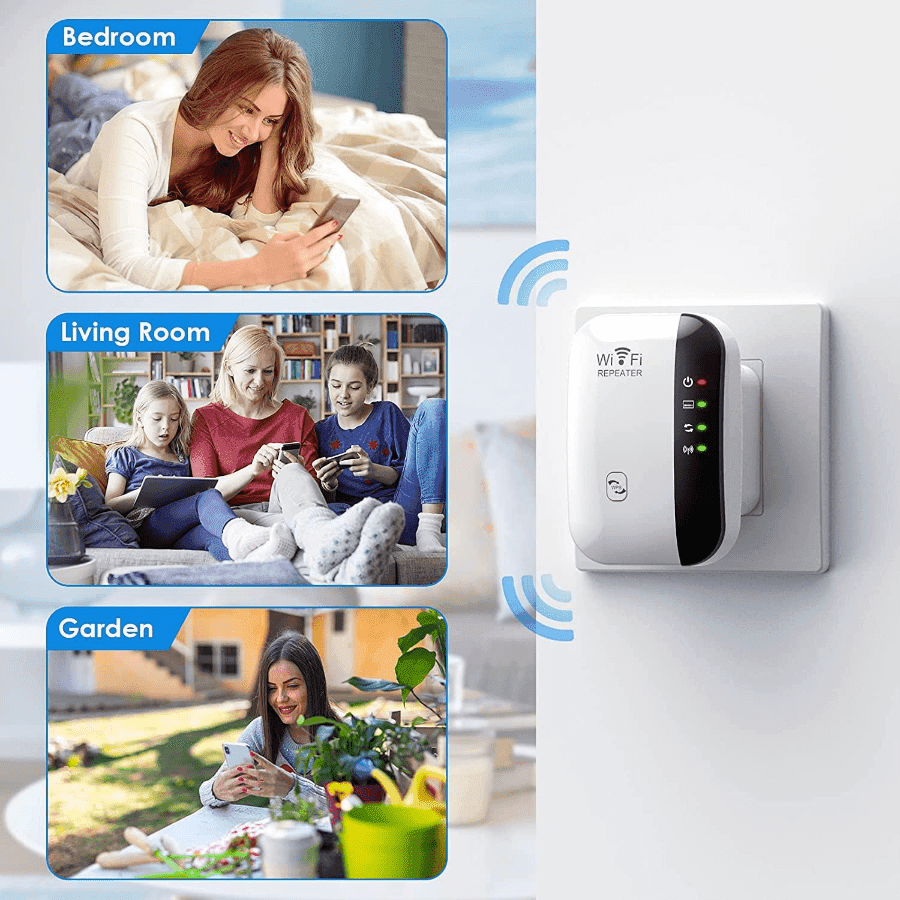 WiFi Extender with Ethernet Port – High-Speed Wireless Signal Booster for Home | Quick Setup, Long-Range WiFi Repeater
