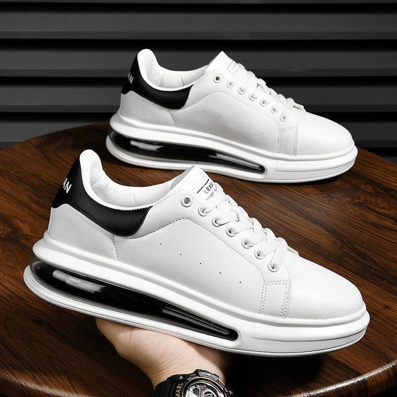 Men’s White Air Cushion Sneakers – Shock-Absorbing Casual Walking Shoes – Lightweight & Stylish for Daily Wear