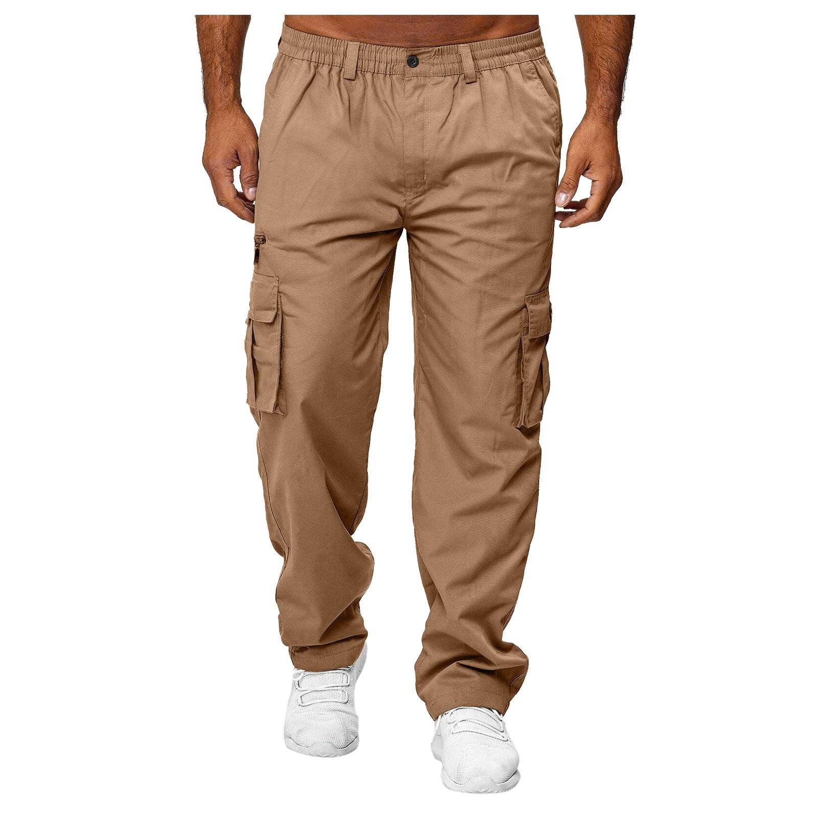 Men’s Loose Straight Leg Cargo Pants with Belt