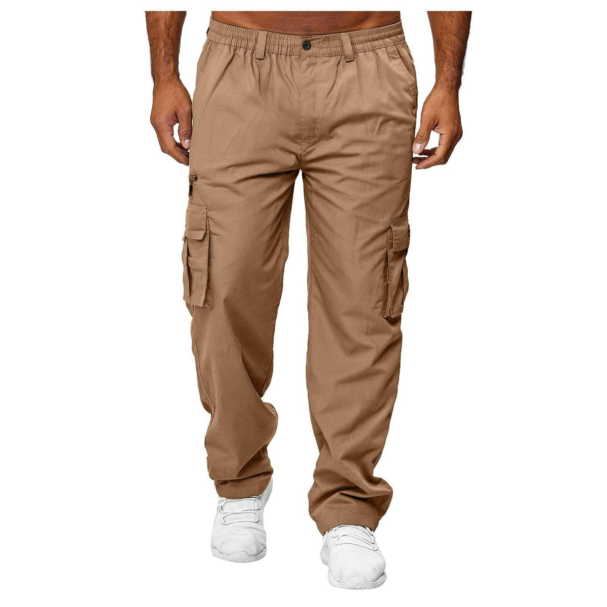 Men’s Loose Straight Leg Cargo Pants with Belt