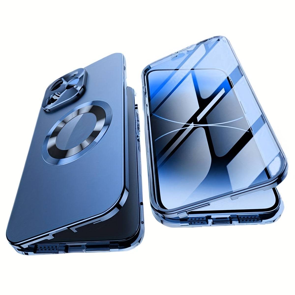 Anti-Spy Magnetic Phone Case for iPhone 12/13/14/15/16 Pro Max Plus, 2-in-1 Design with Full Camera Lens Protection and Shockproof Cover